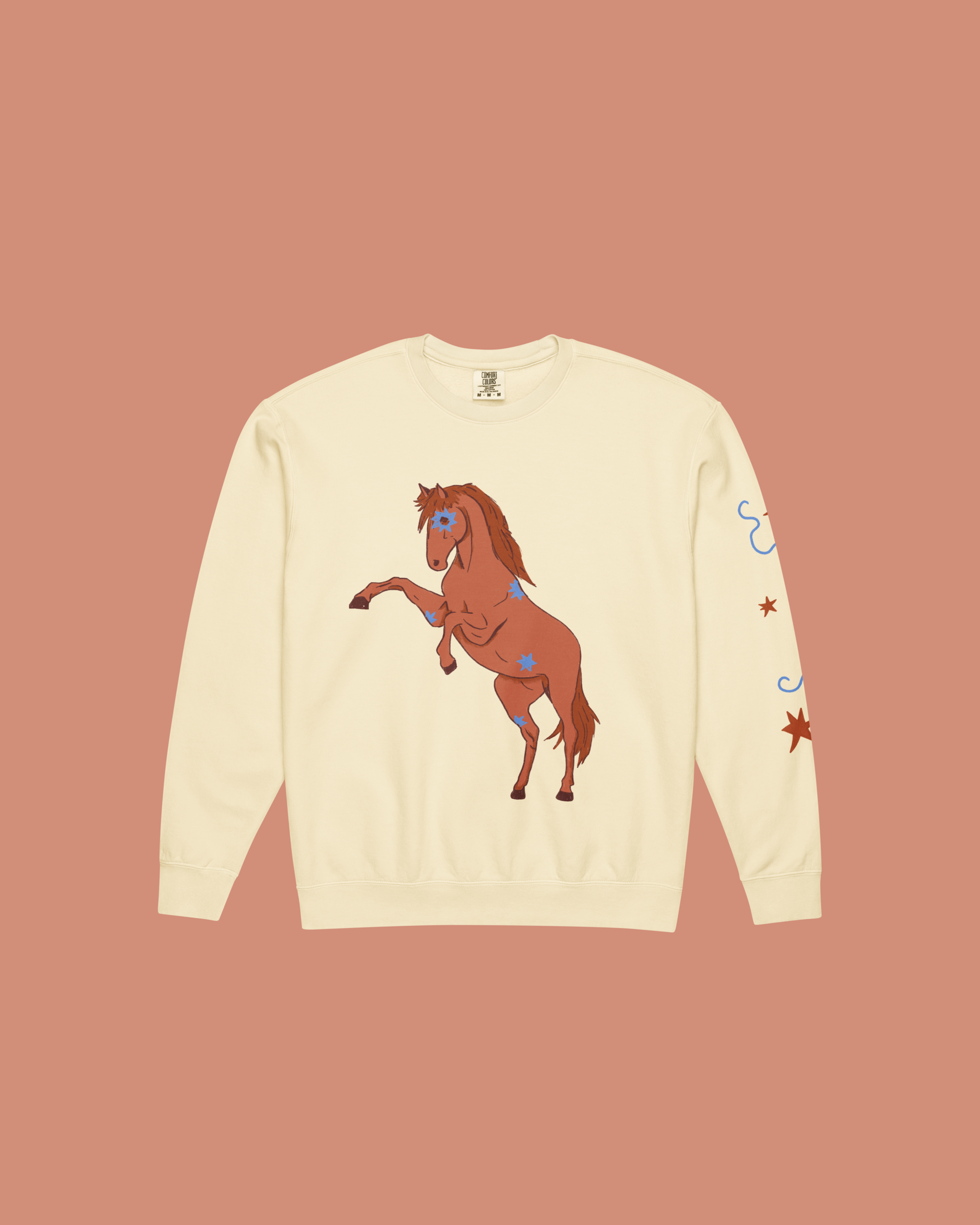Ivory Fire Horse Comfort Colors Crewneck
