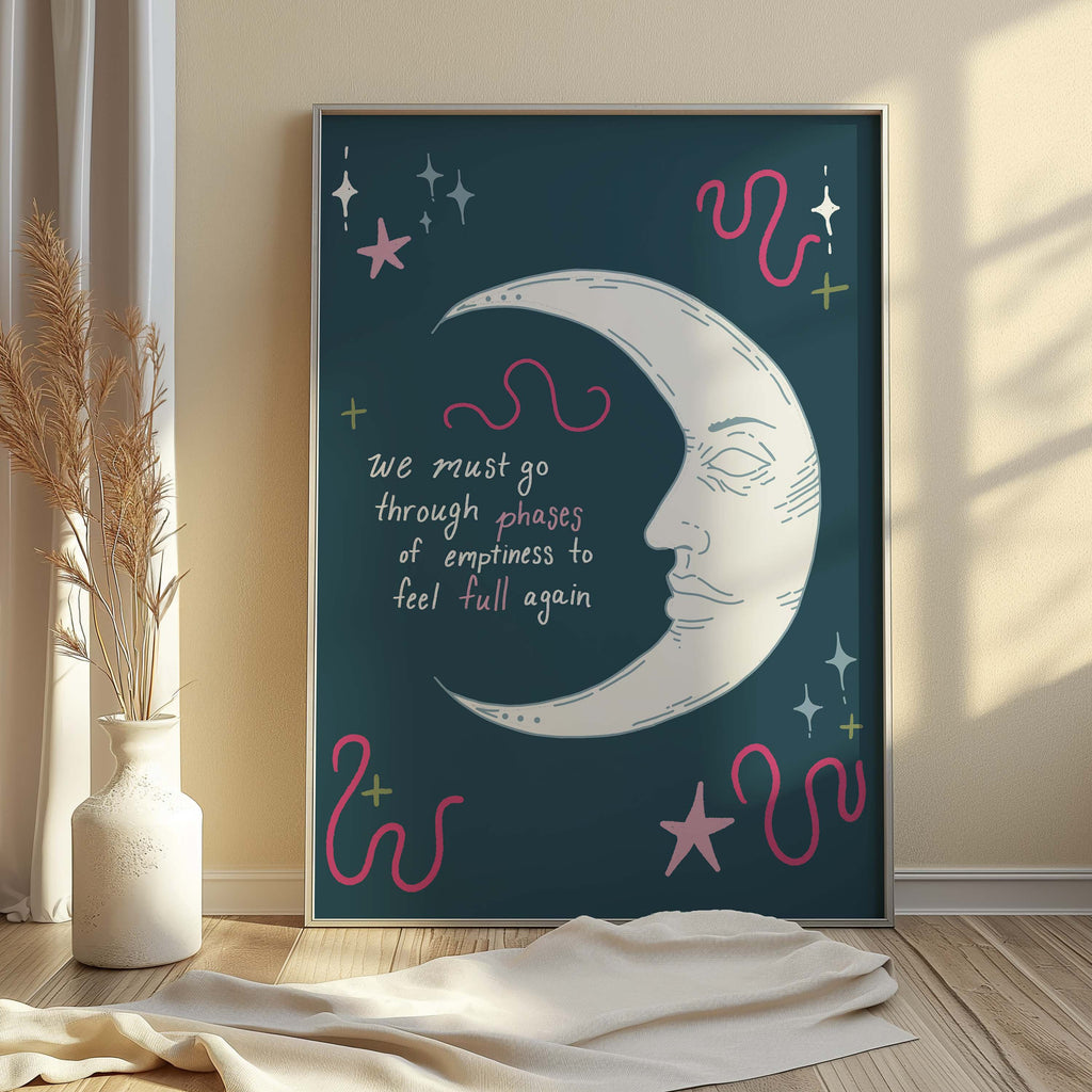 Celestial Moon Phases Art Print