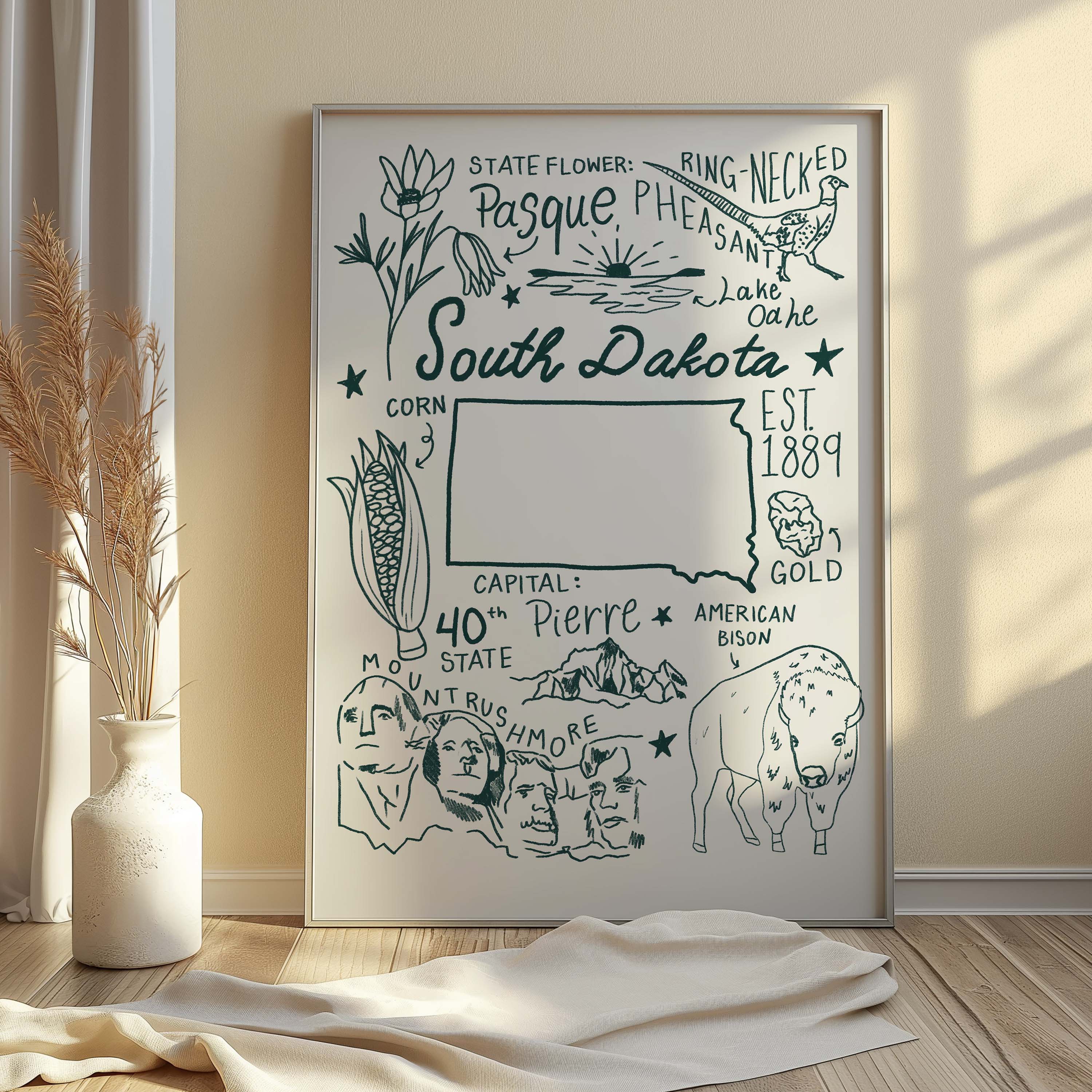 South Dakota Art Print