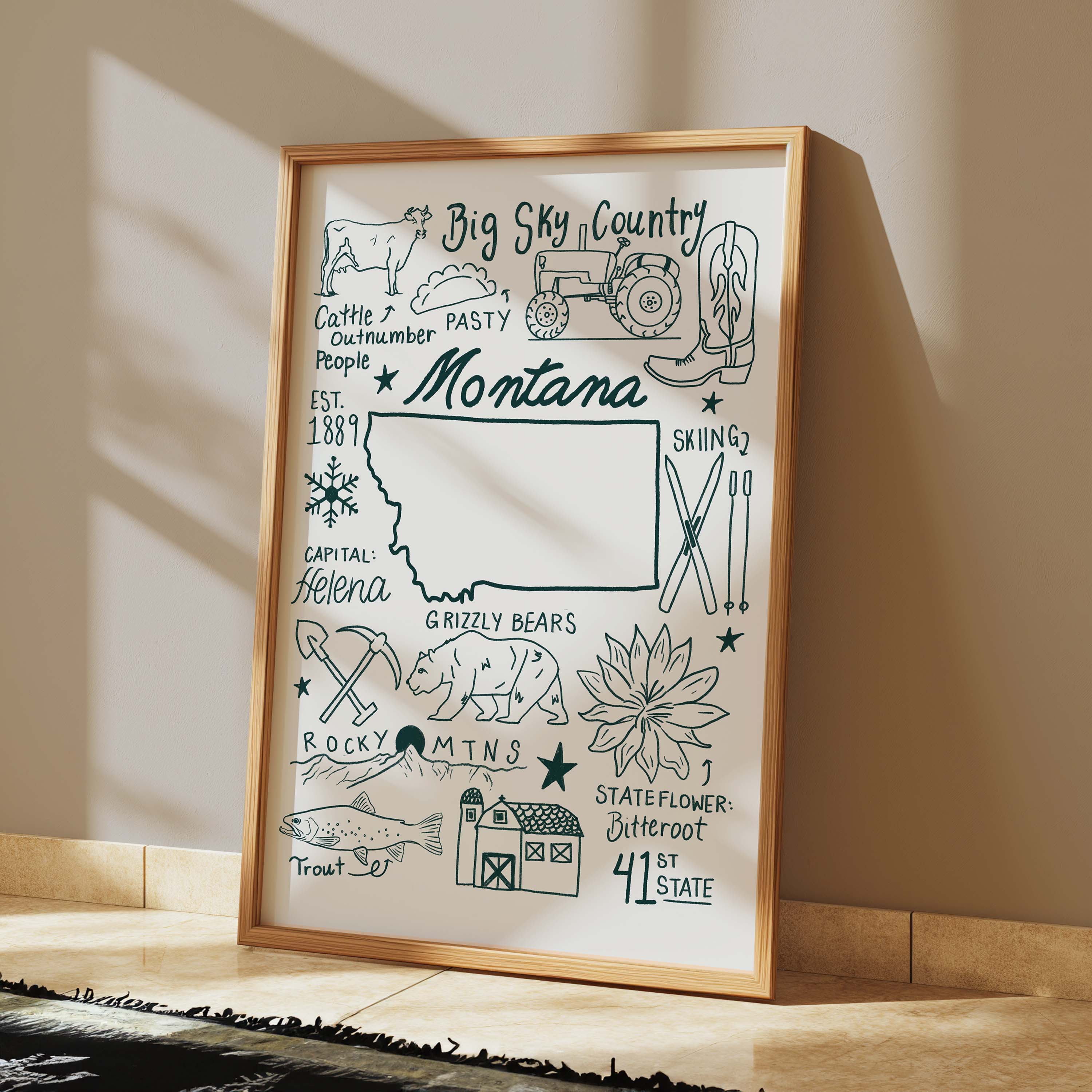Montana State Art Print