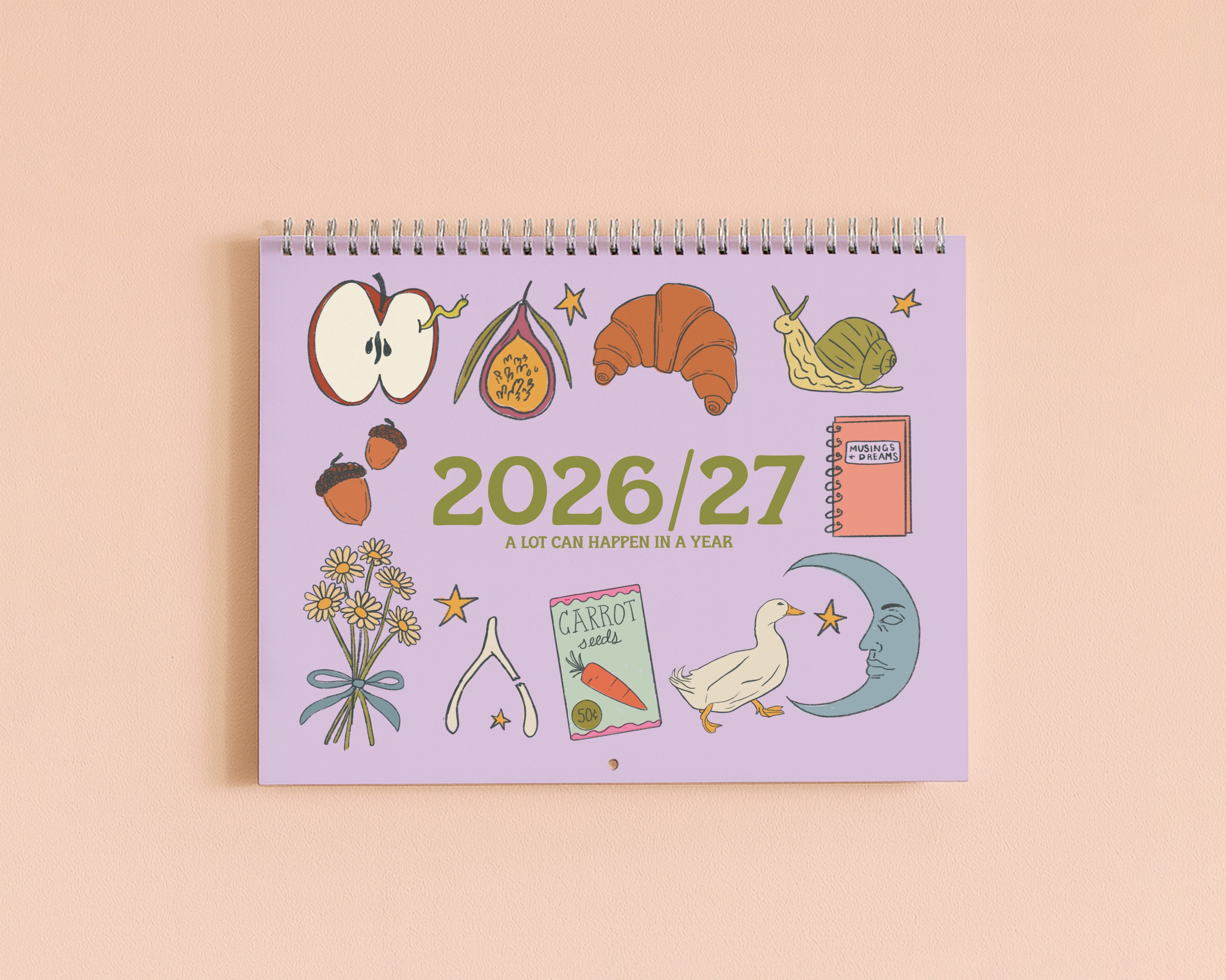 2026/27 Whimsical Doodle Artistic Wall Calendar