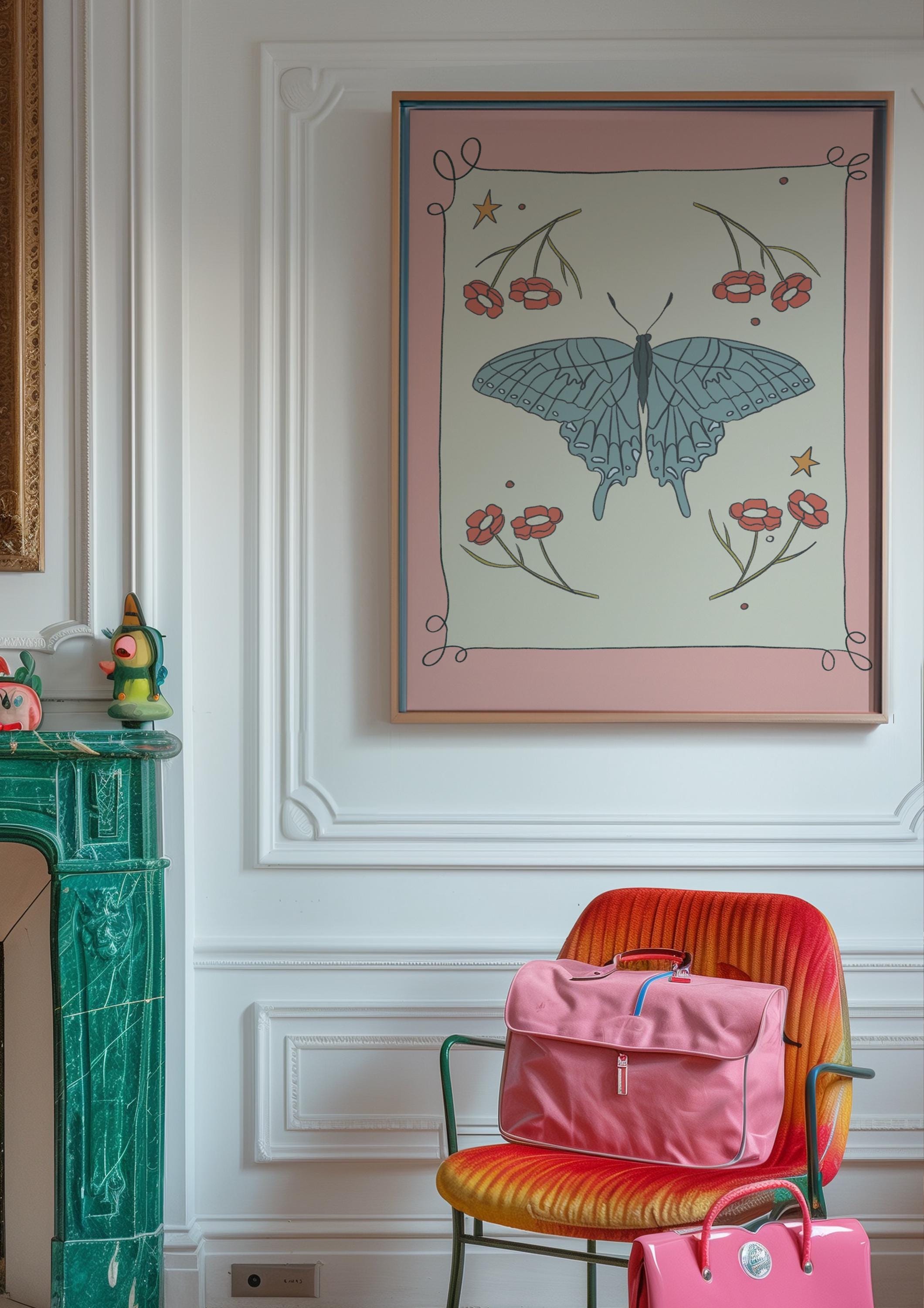 Pink Butterfly Art Print