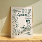 Indiana State Map Art Print