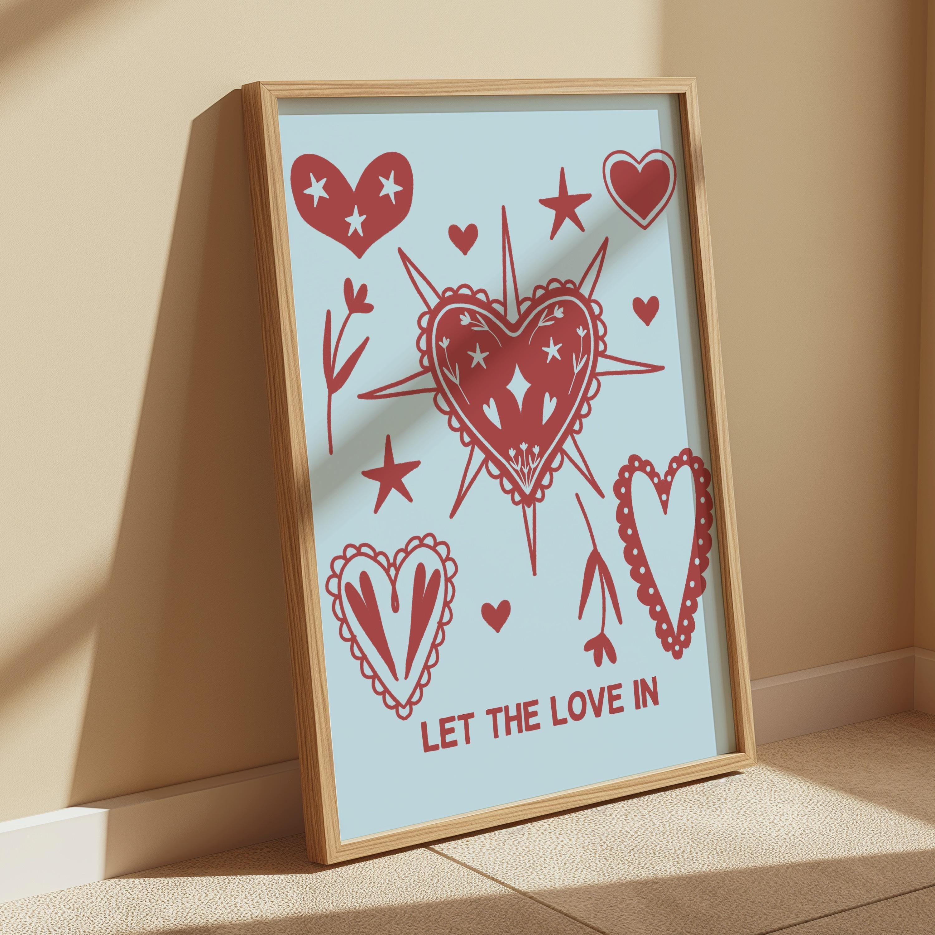 Let the Love In Retro Art Print