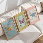 Set of 3 Whimsical Butterfly Prints – Unframed Wall Art