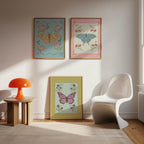 Set of 3 Whimsical Butterfly Prints – Unframed Wall Art