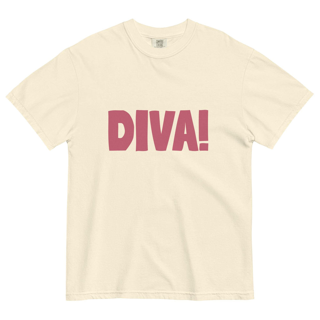 Comfort Colors Ivory "Diva!" Graphic T-Shirt | Relaxed Fit Cotton Tee