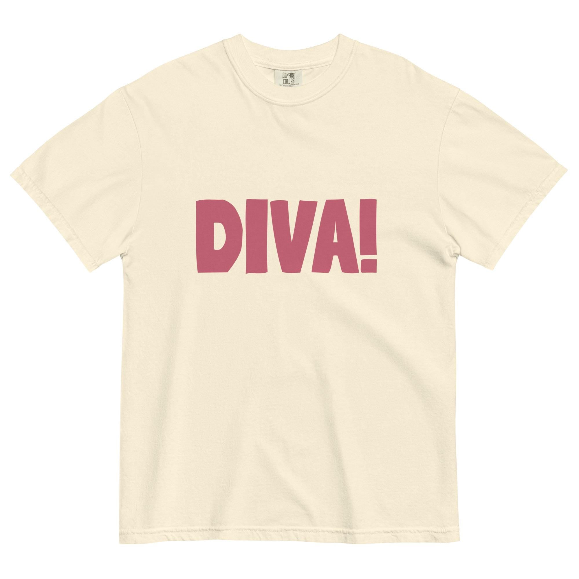 Comfort Colors Ivory "Diva!" Graphic T-Shirt | Relaxed Fit Cotton Tee