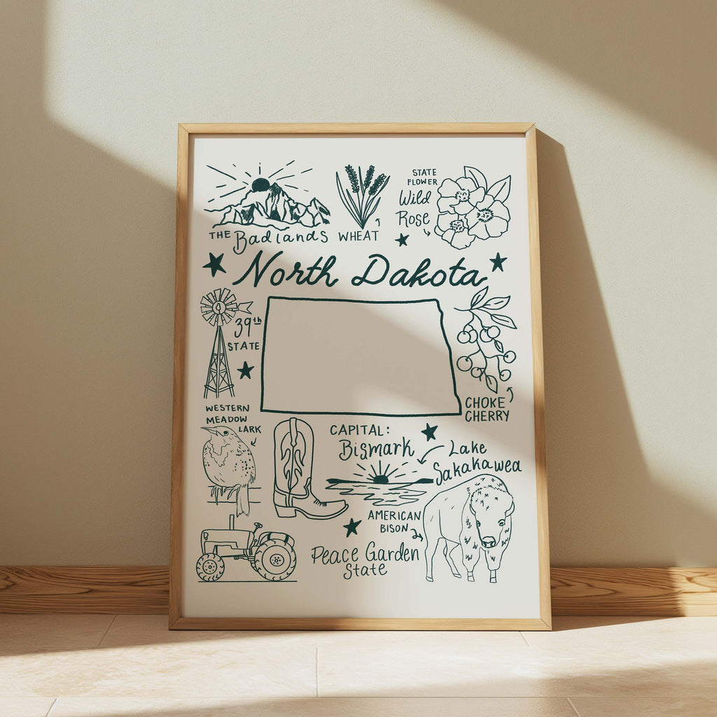 North Dakota Art Print