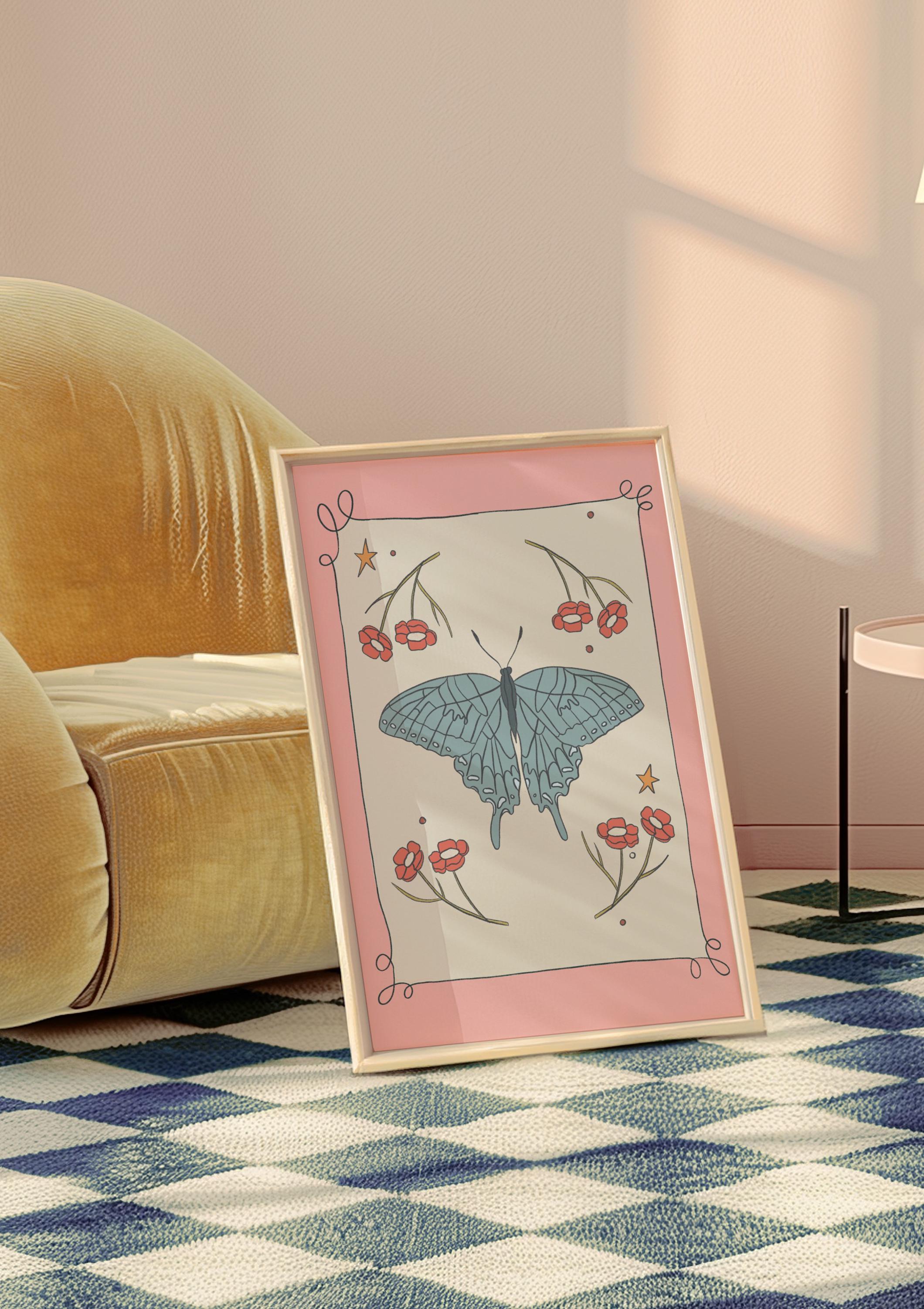 Pink Butterfly Art Print
