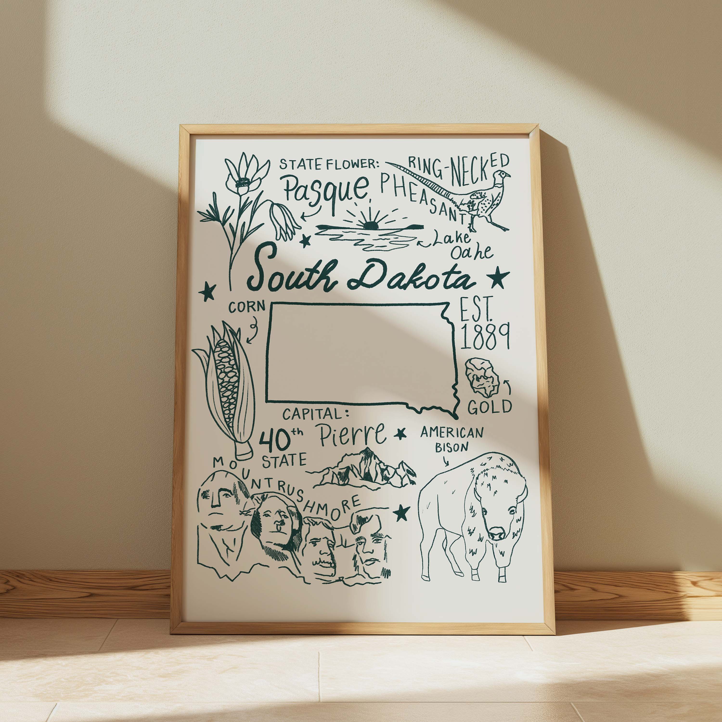 South Dakota Art Print