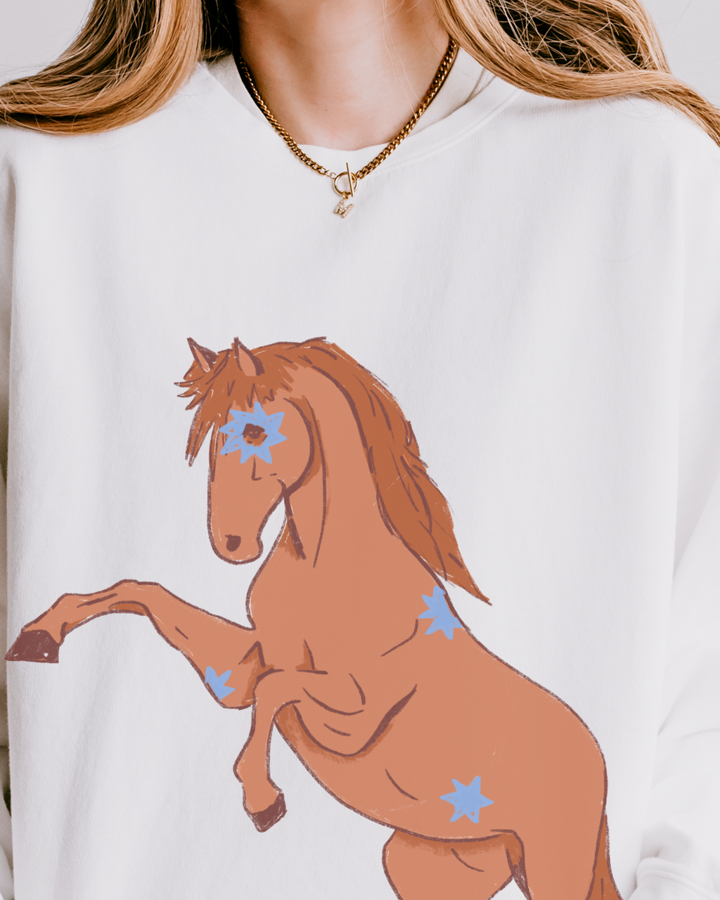 Ivory Fire Horse Comfort Colors Crewneck