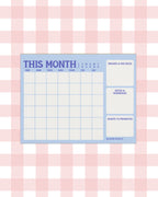 Blue Monthly Planning Notepad • 8.5x11 Desk Pad Organizer