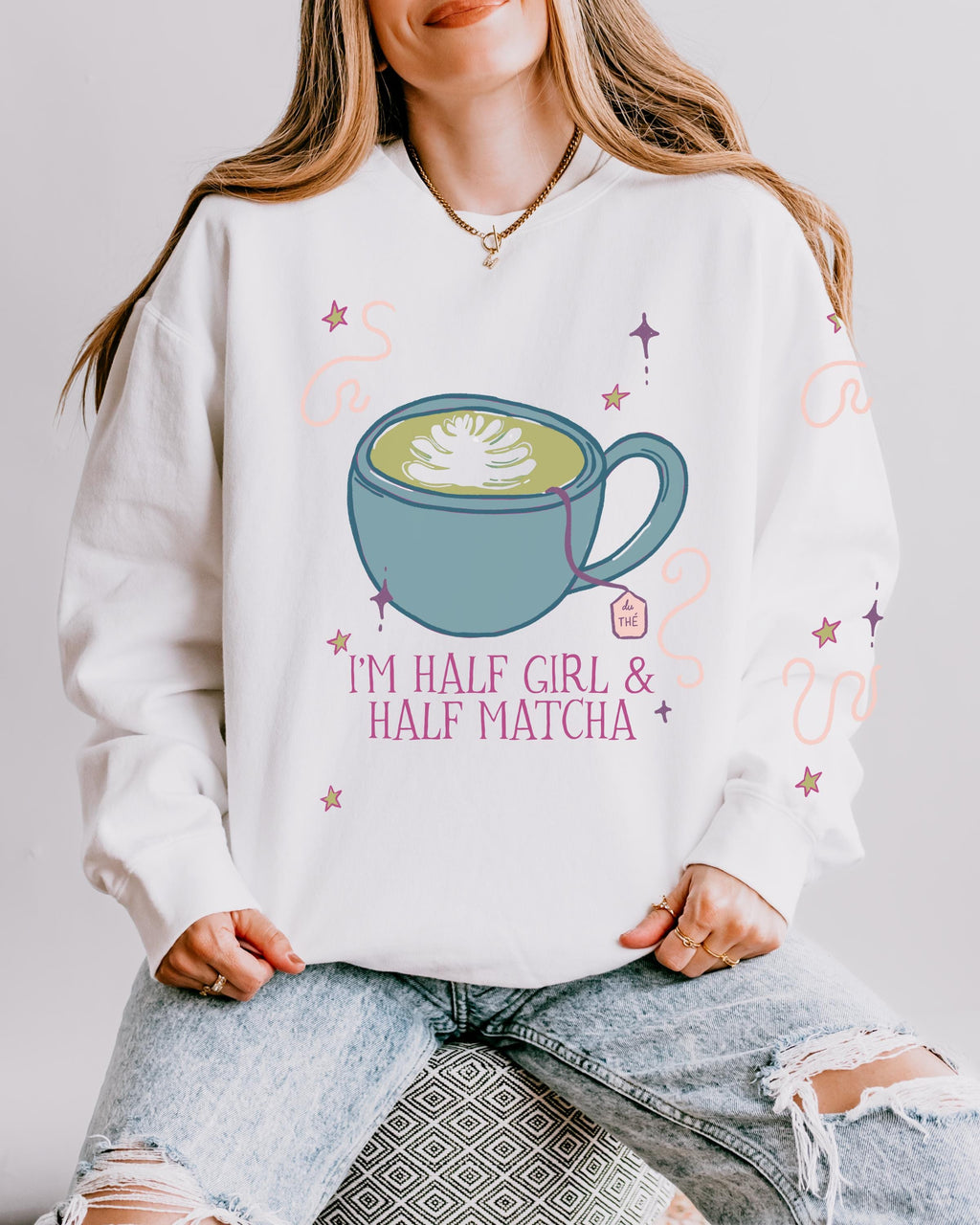 I Am Half Girl and Half Tea Crewneck