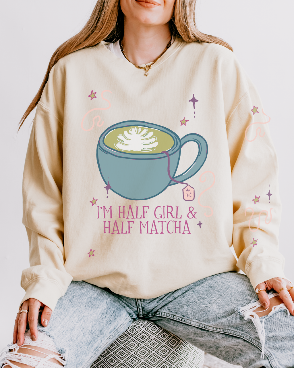 I Am Half Girl and Half Tea Crewneck