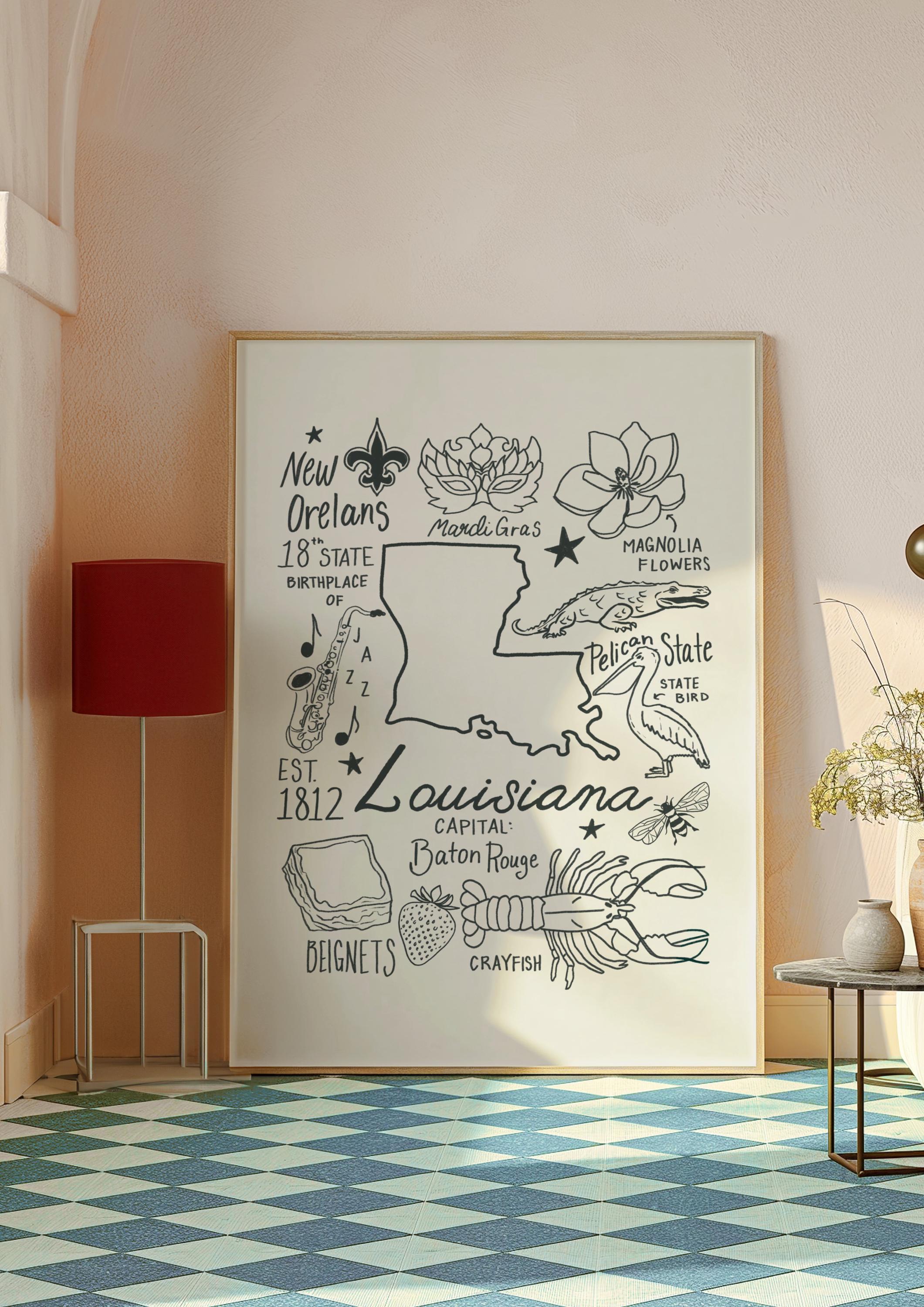 Louisiana State Art Print