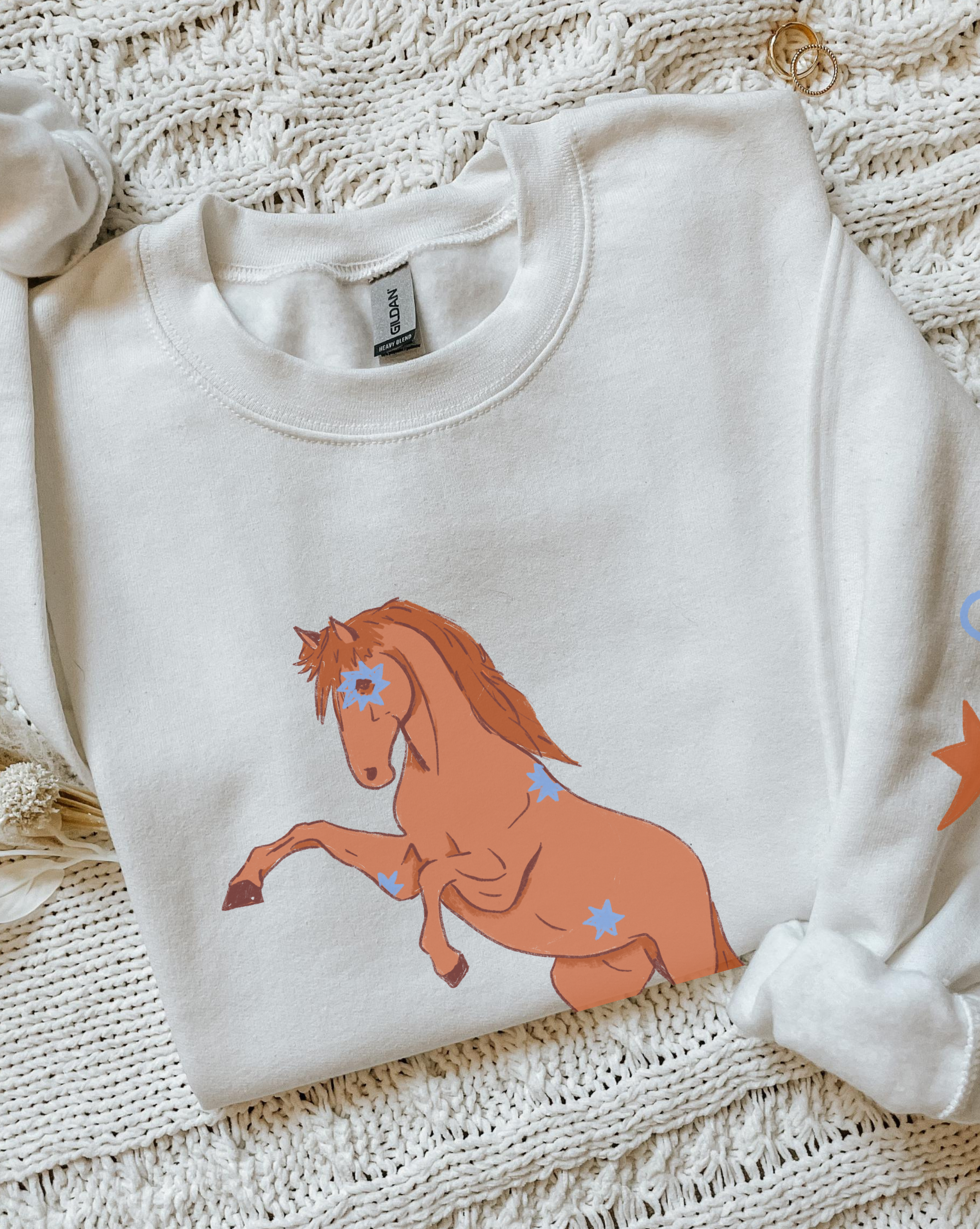 Ivory Fire Horse Comfort Colors Crewneck
