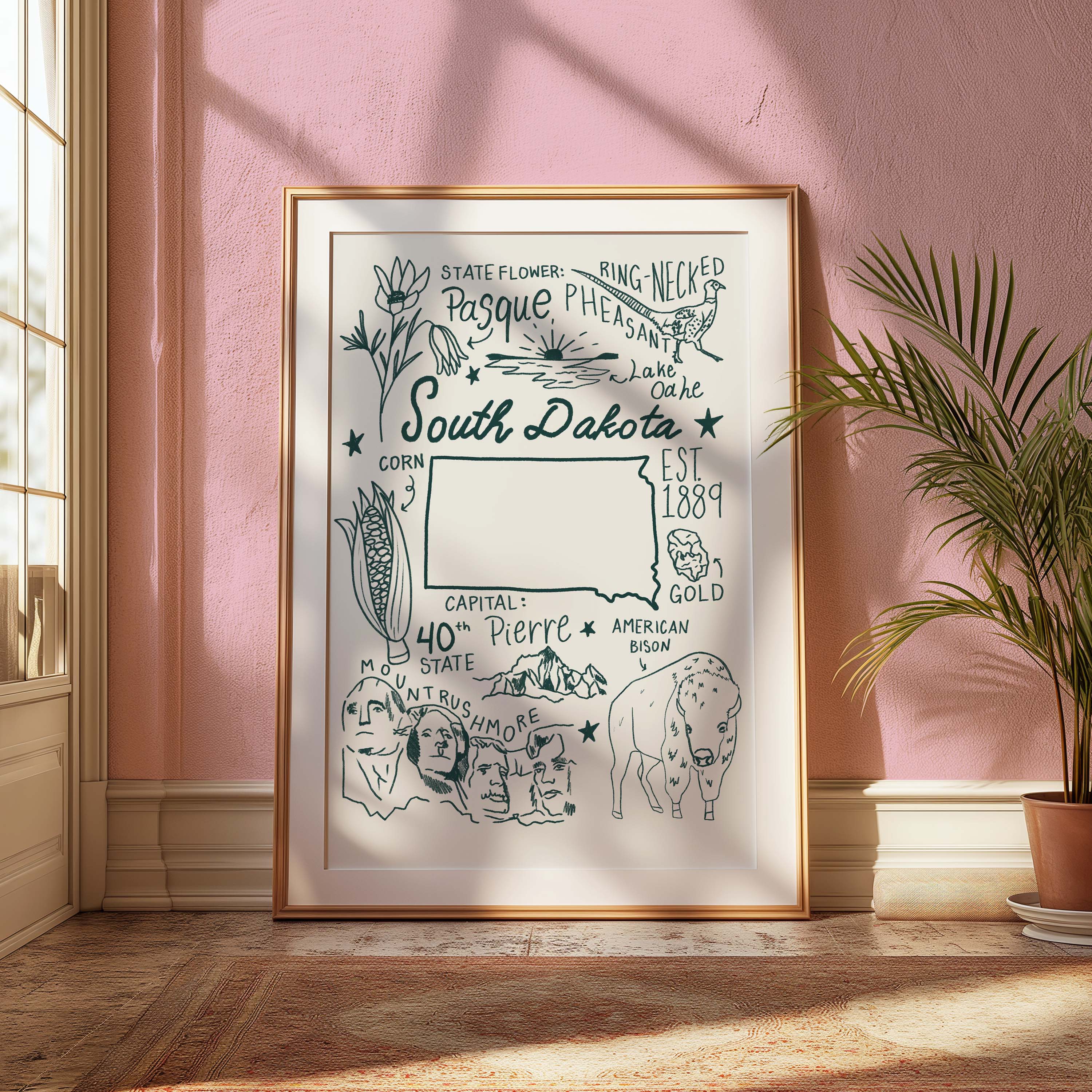 South Dakota Art Print