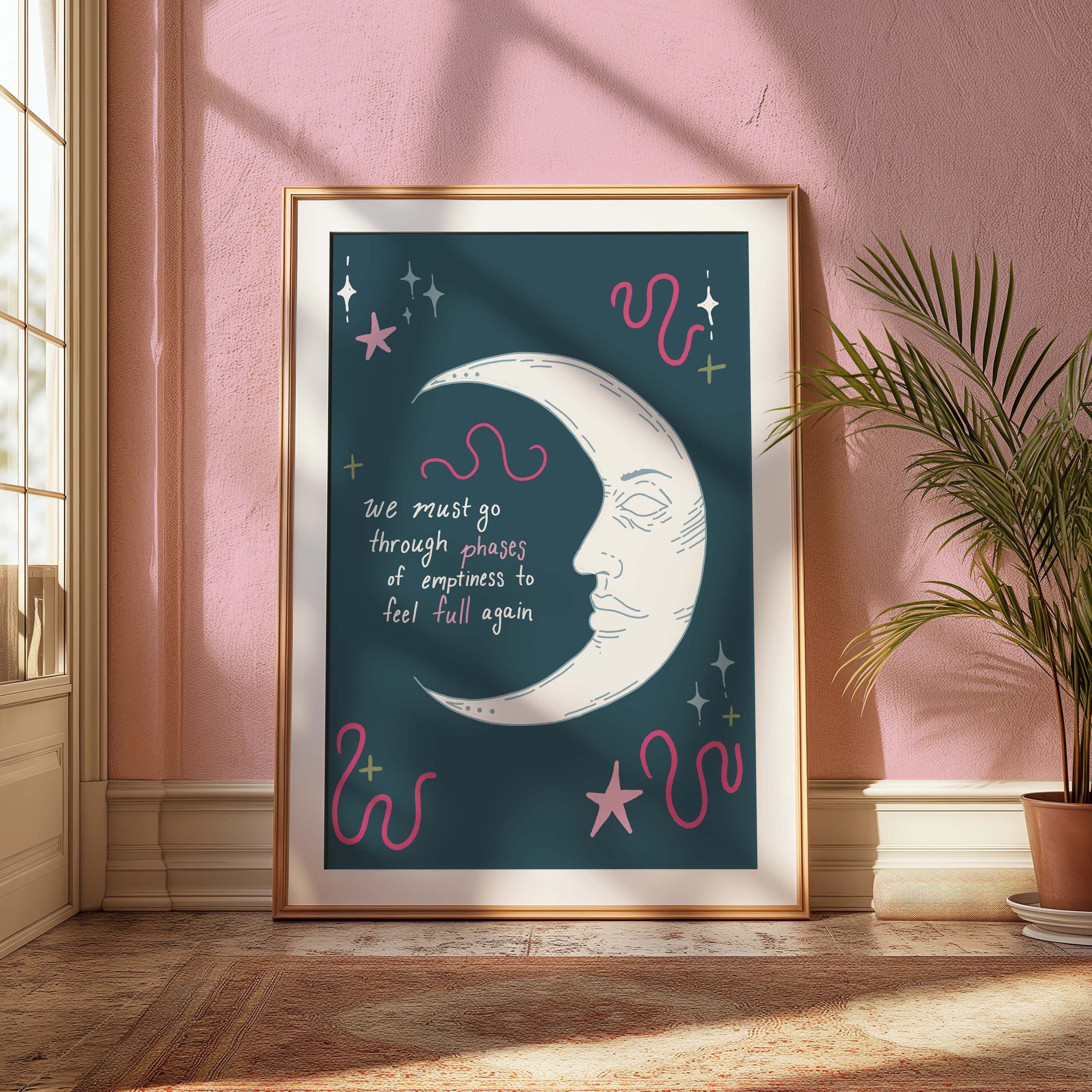Celestial Moon Phases Art Print