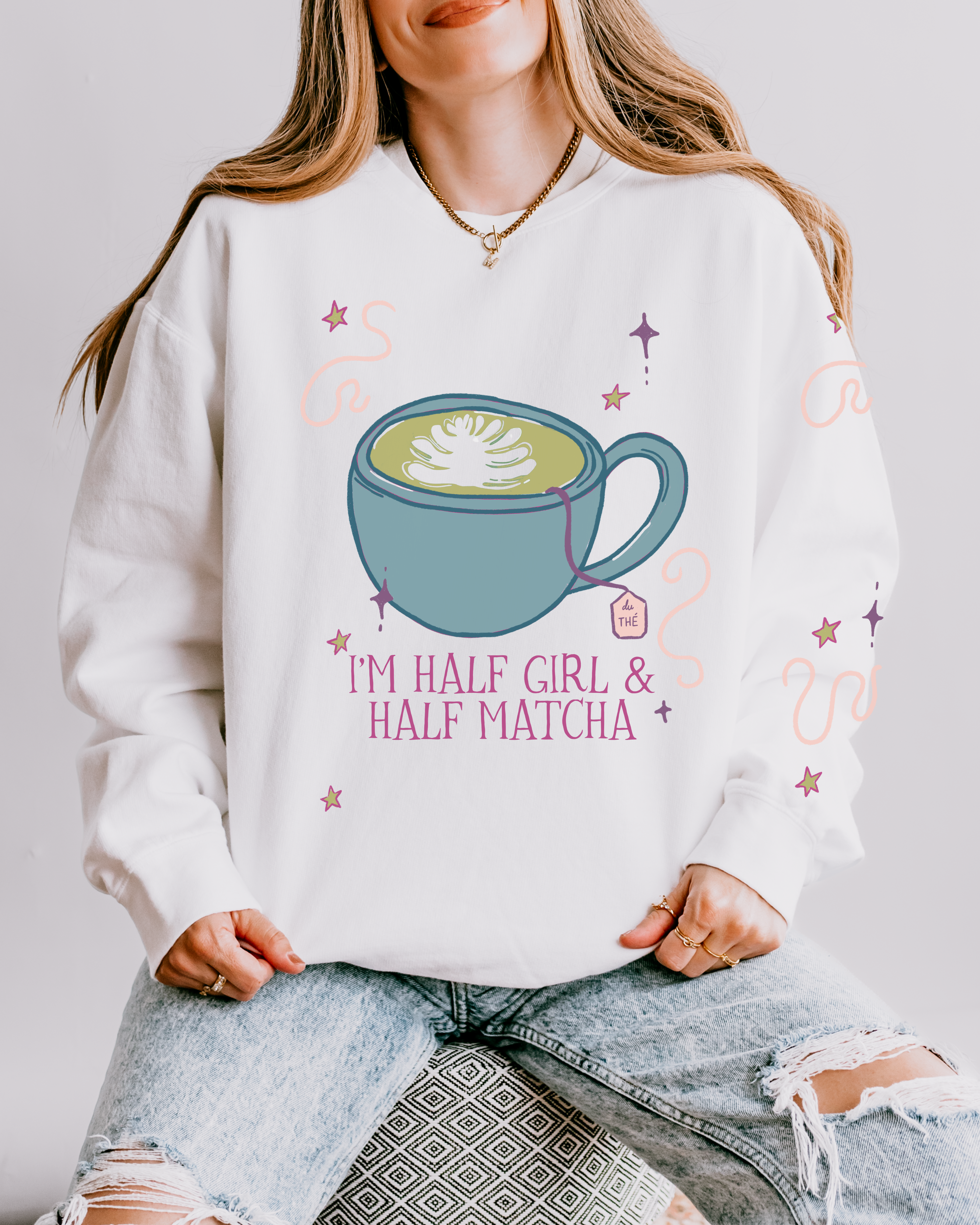 I Am Half Girl and Half Tea Crewneck