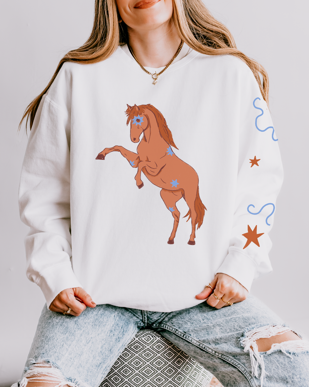 Ivory Fire Horse Comfort Colors Crewneck