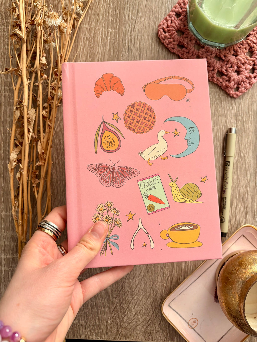 Whimsical Icons Collage Hardcover Journal