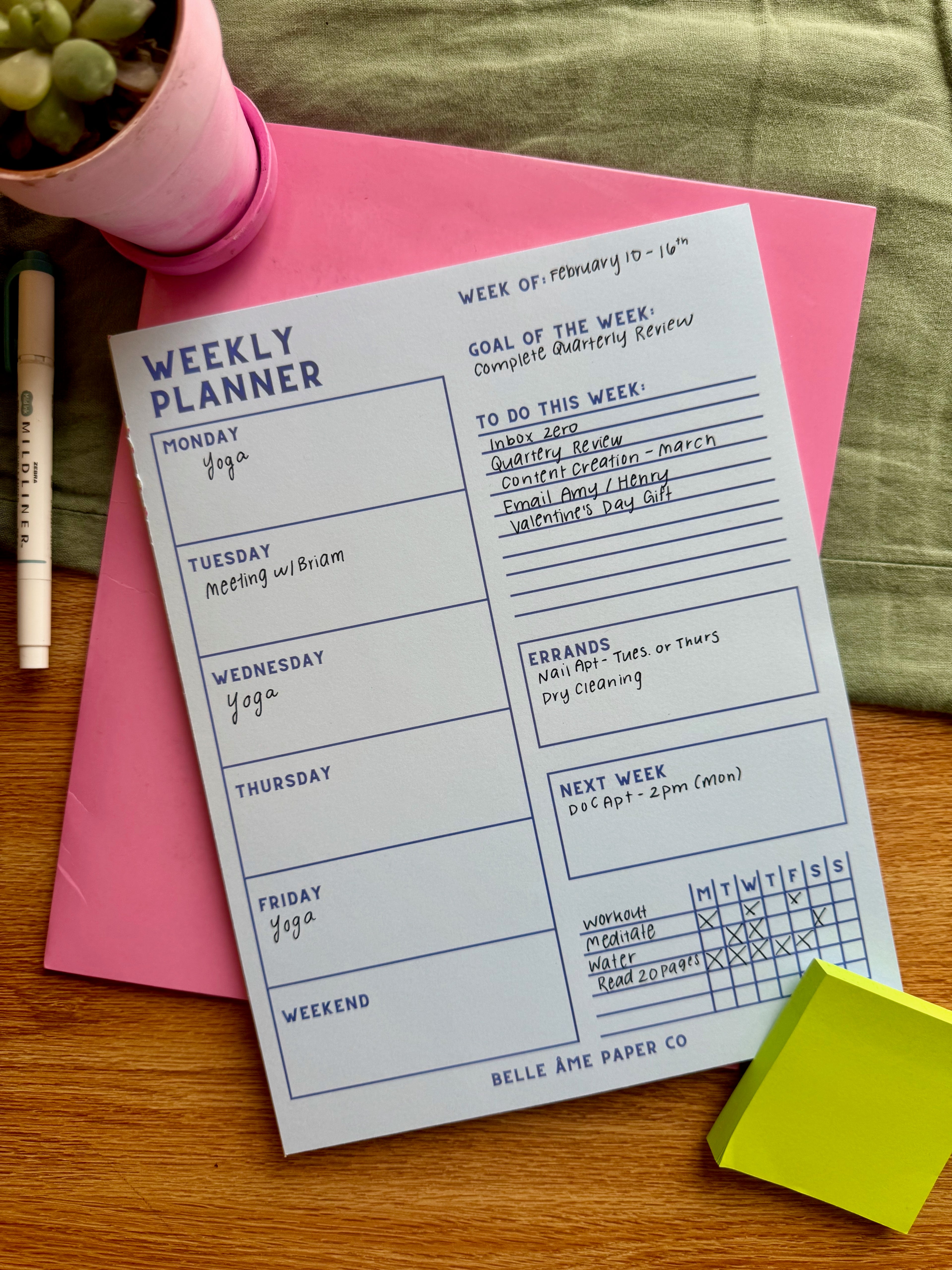 Weekly Planning Pad
