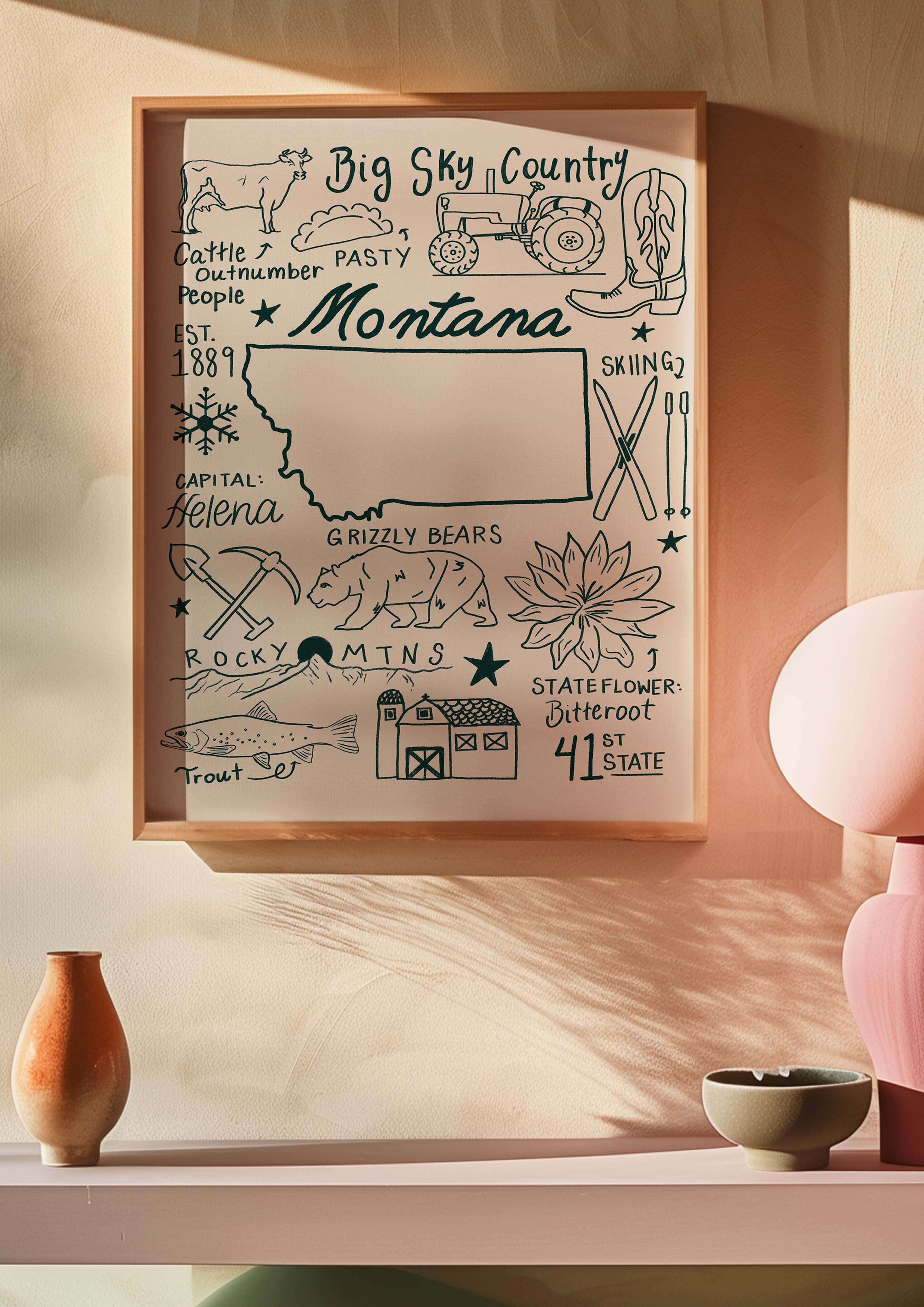 Montana State Art Print
