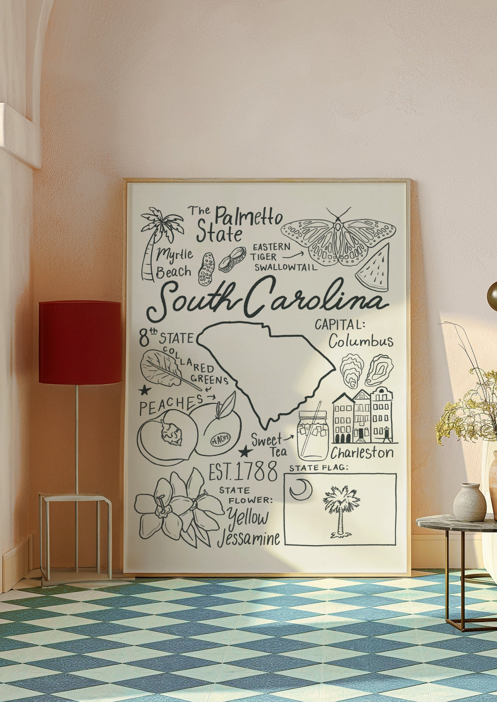 South Carolina State Art Print