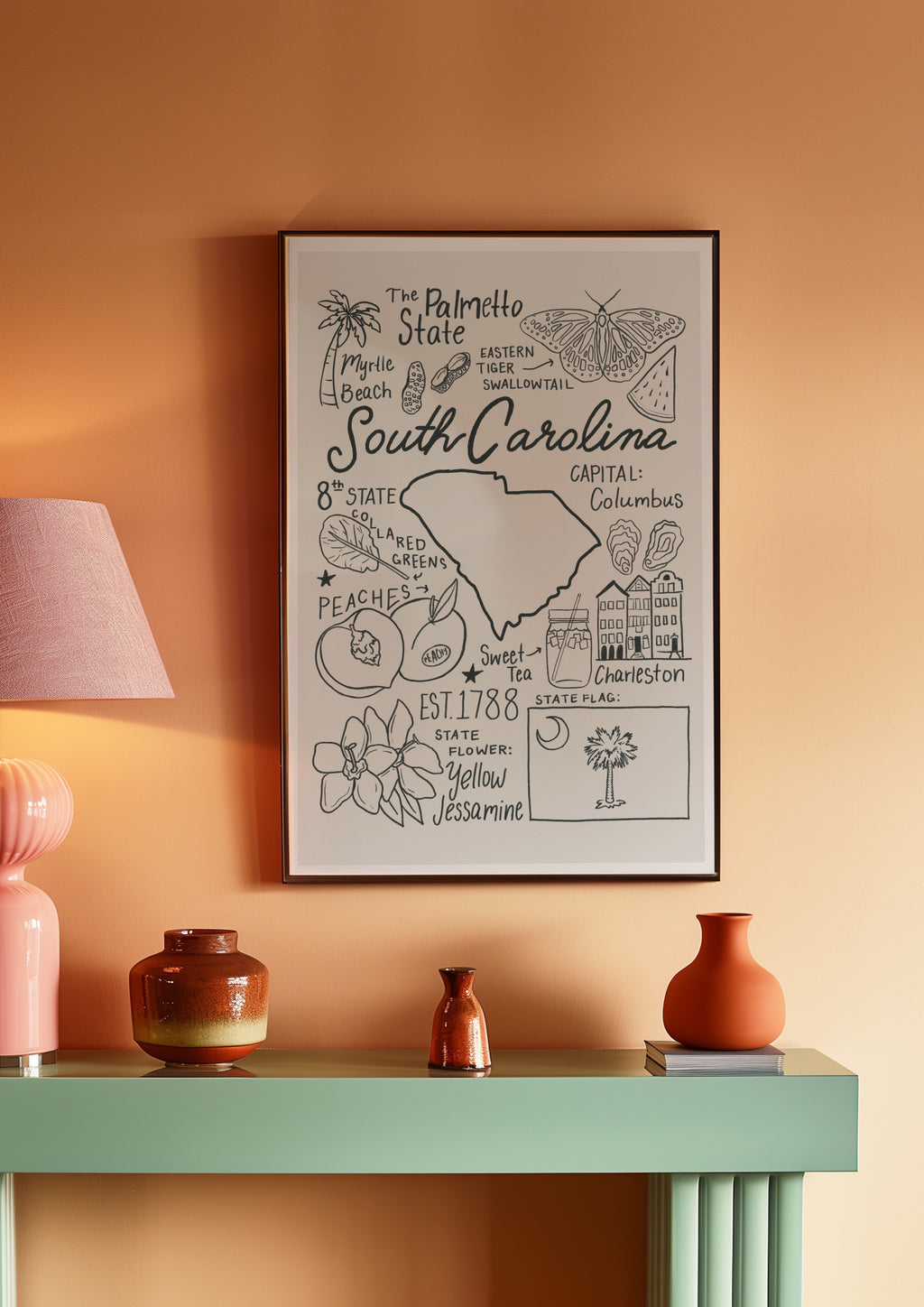 South Carolina State Art Print
