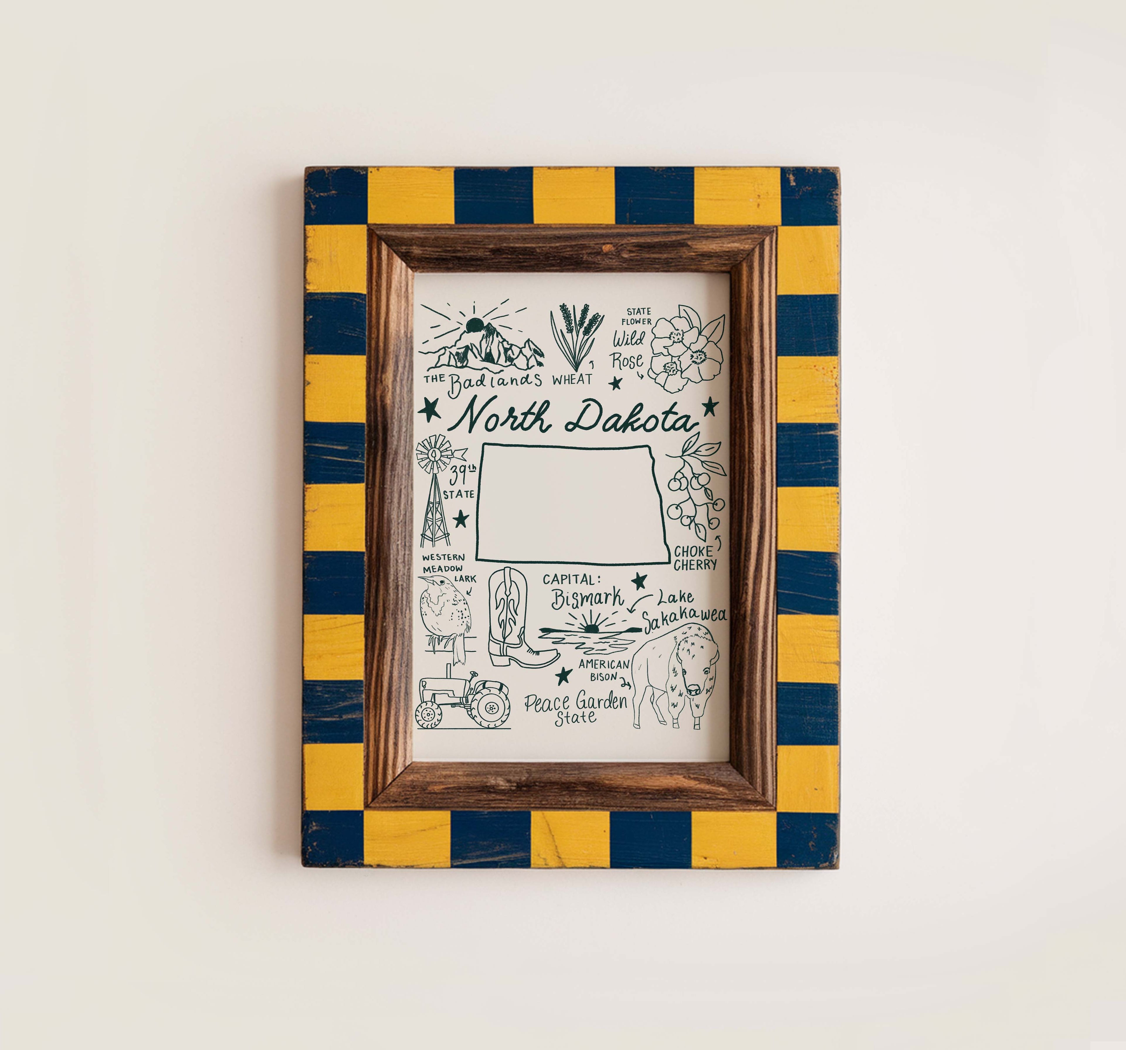 North Dakota Art Print