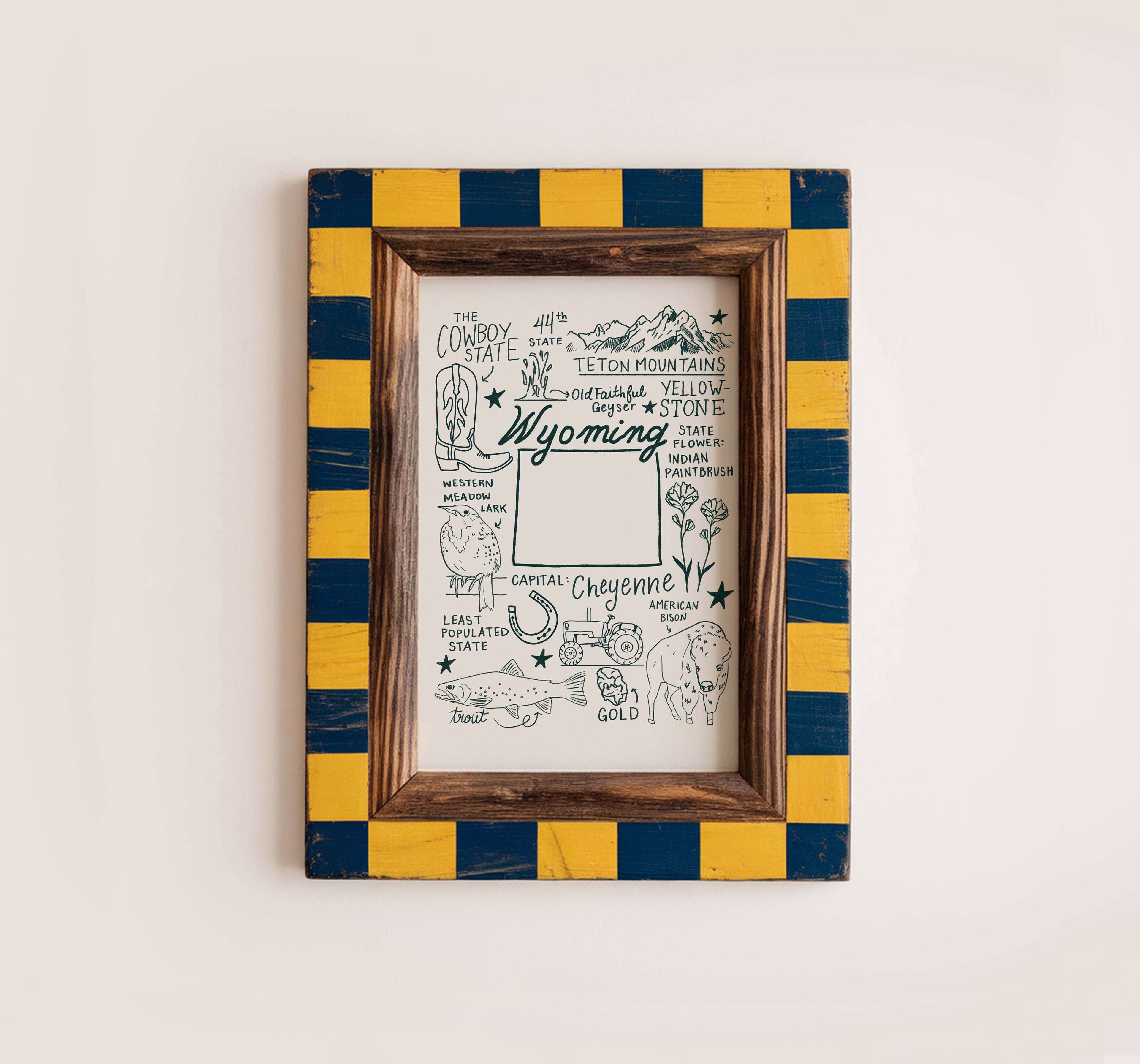 Wyoming State Art Print