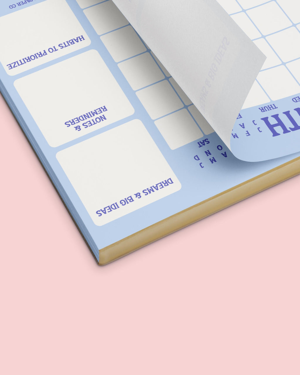 Blue Monthly Planning Notepad • 8.5x11 Desk Pad Organizer