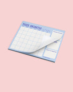 Blue Monthly Planning Notepad • 8.5x11 Desk Pad Organizer