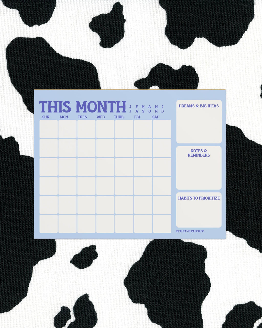 Blue Monthly Planning Notepad • 8.5x11 Desk Pad Organizer