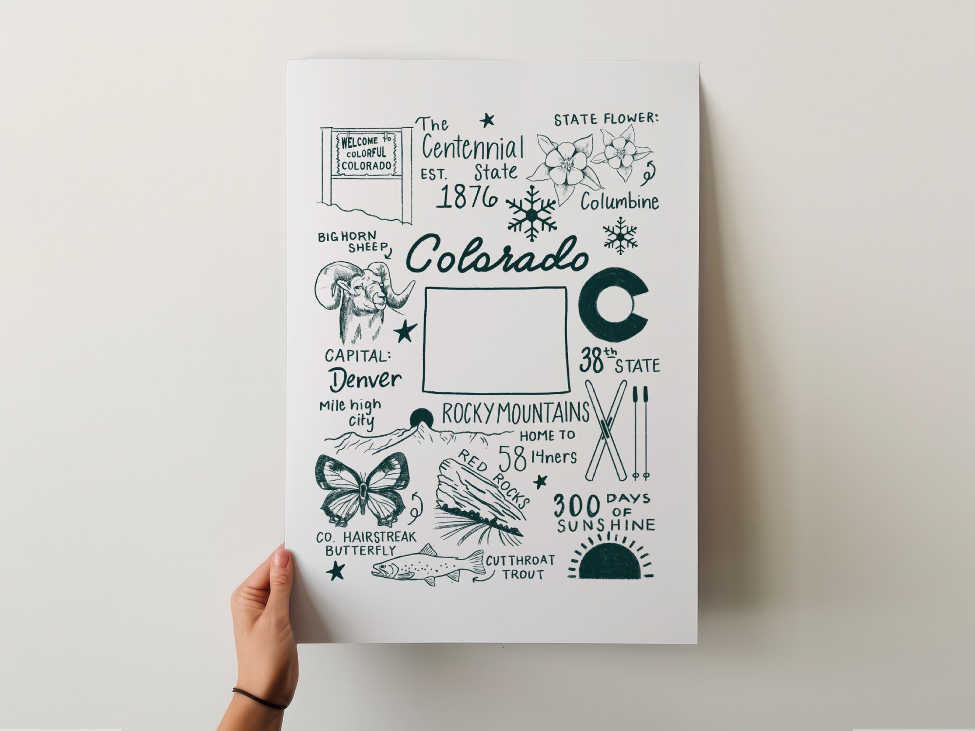 Colorado State Wall Print