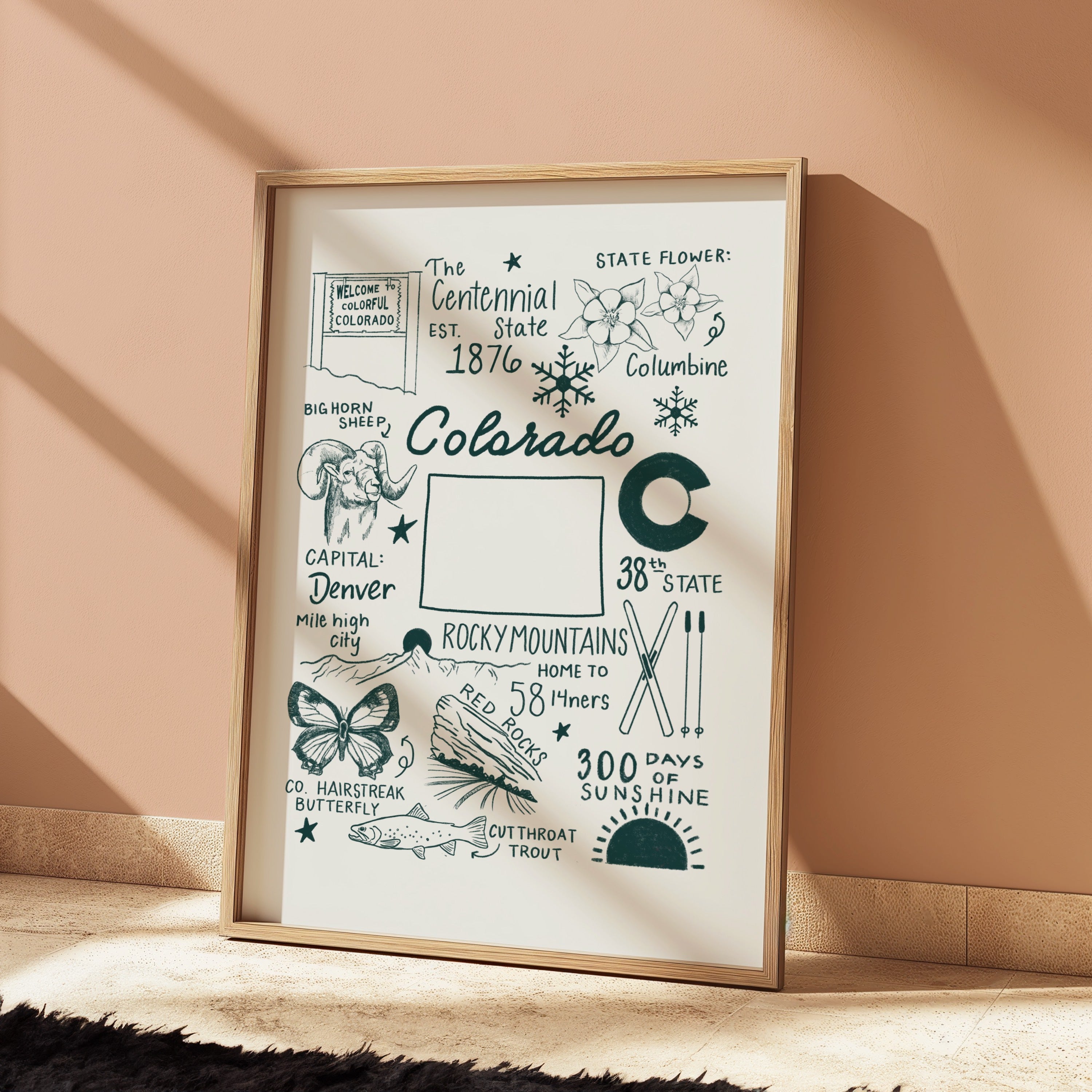 Colorado State Wall Print