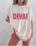 Comfort Colors Ivory "Diva!" Graphic T-Shirt | Relaxed Fit Cotton Tee