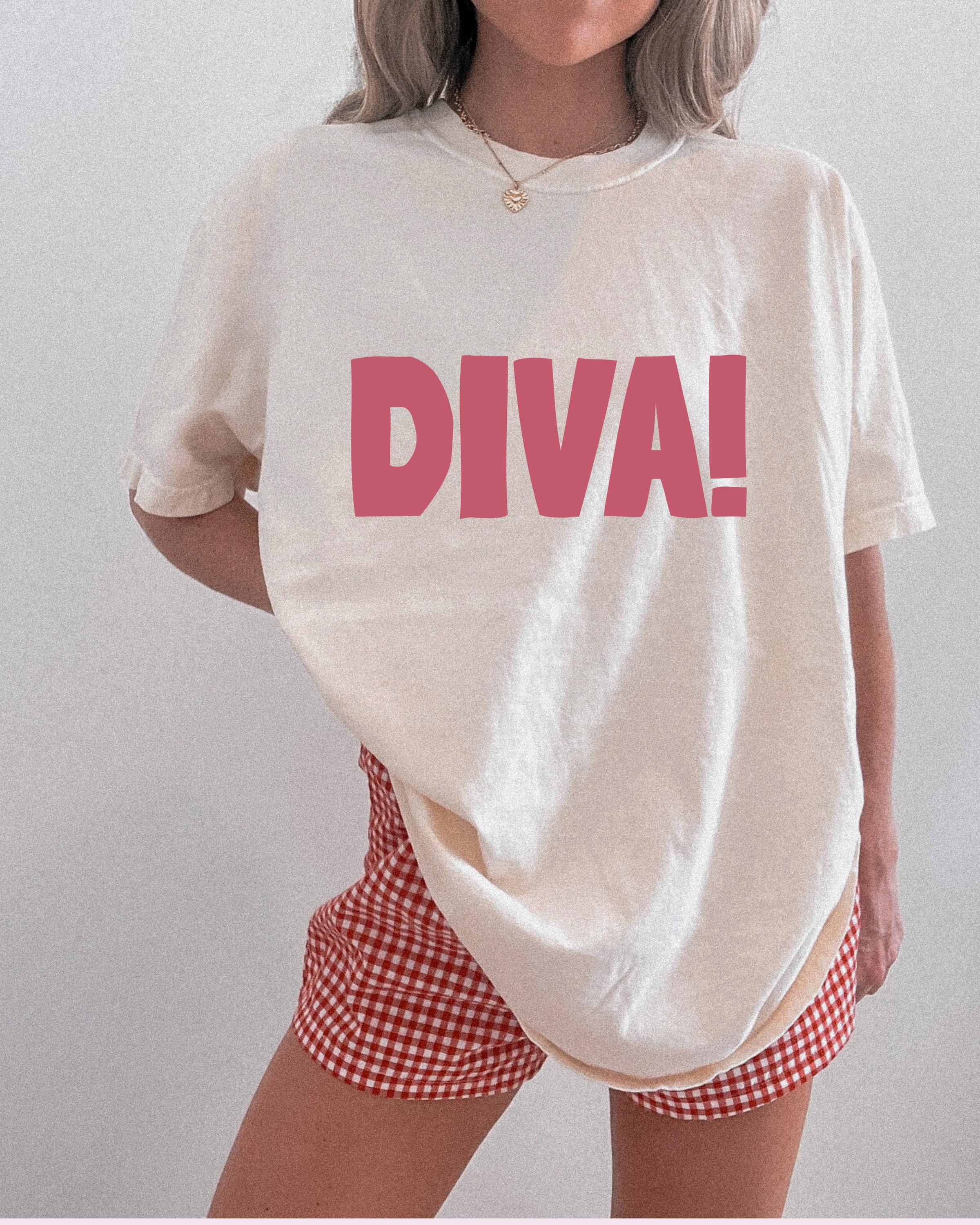 Comfort Colors Ivory "Diva!" Graphic T-Shirt | Relaxed Fit Cotton Tee