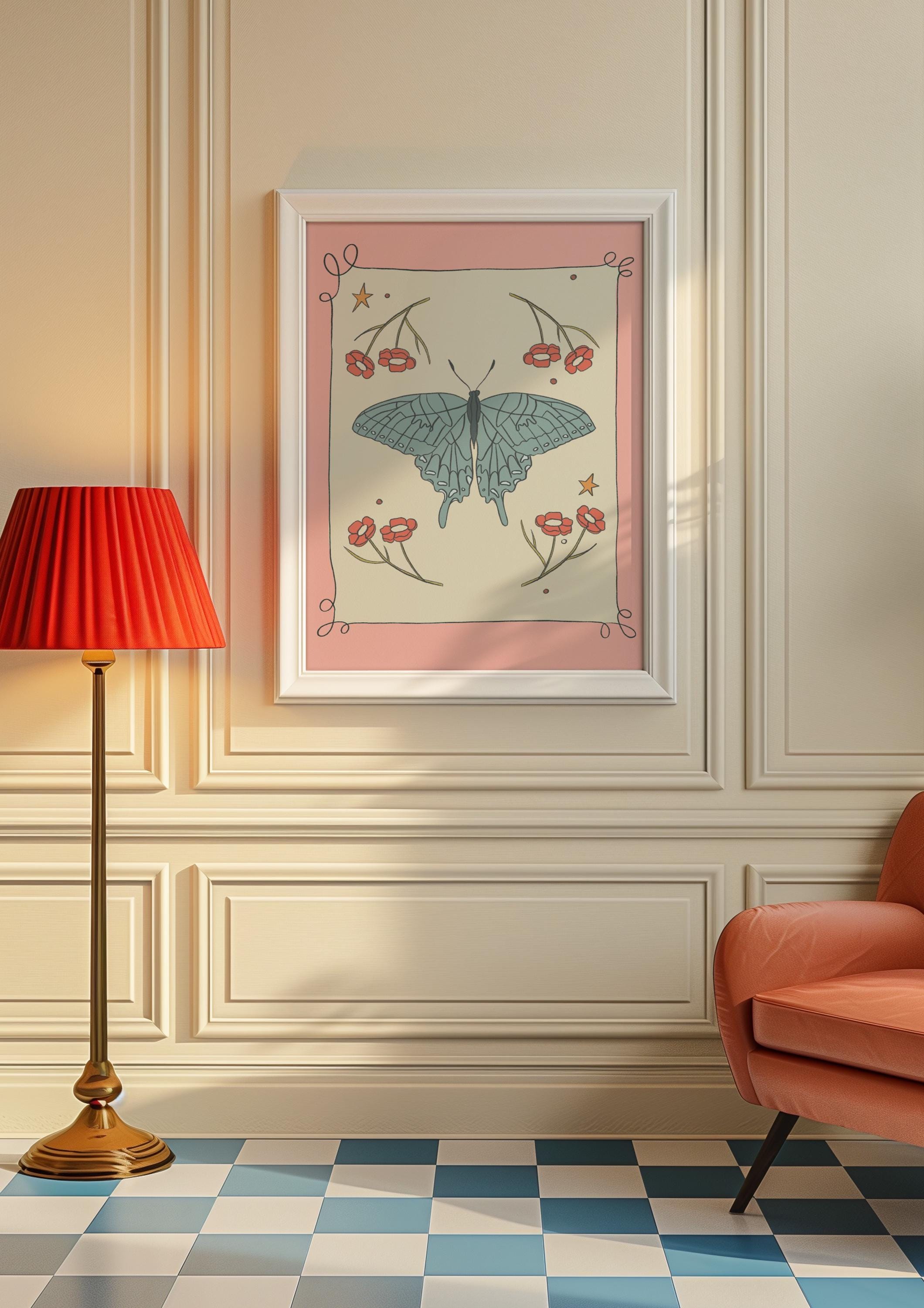 Pink Butterfly Art Print