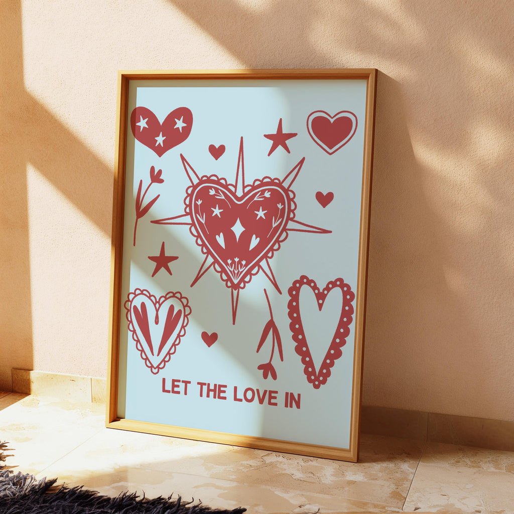 Let the Love In Retro Art Print