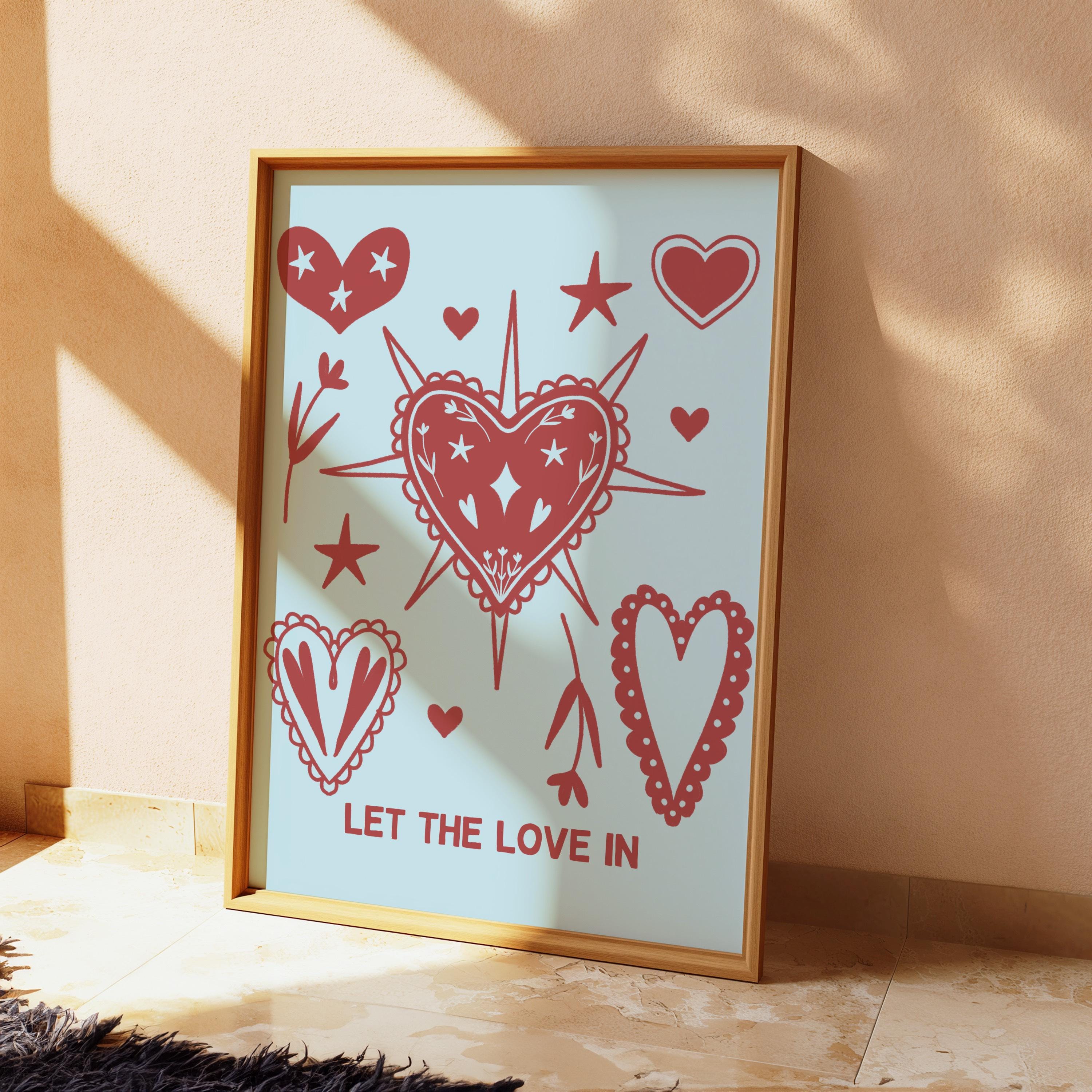 Let the Love In Retro Art Print
