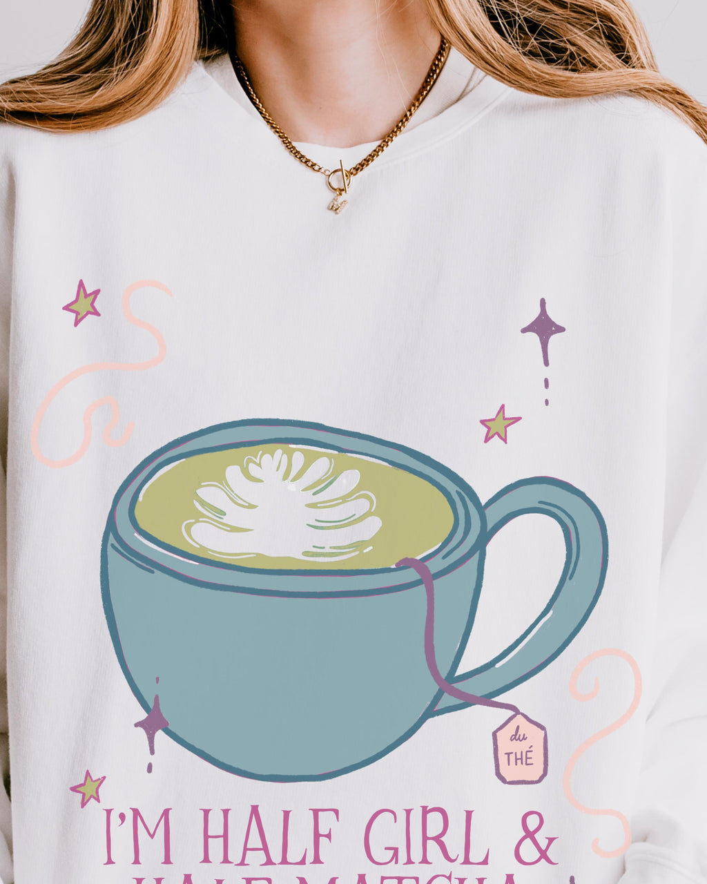 I Am Half Girl and Half Tea Crewneck
