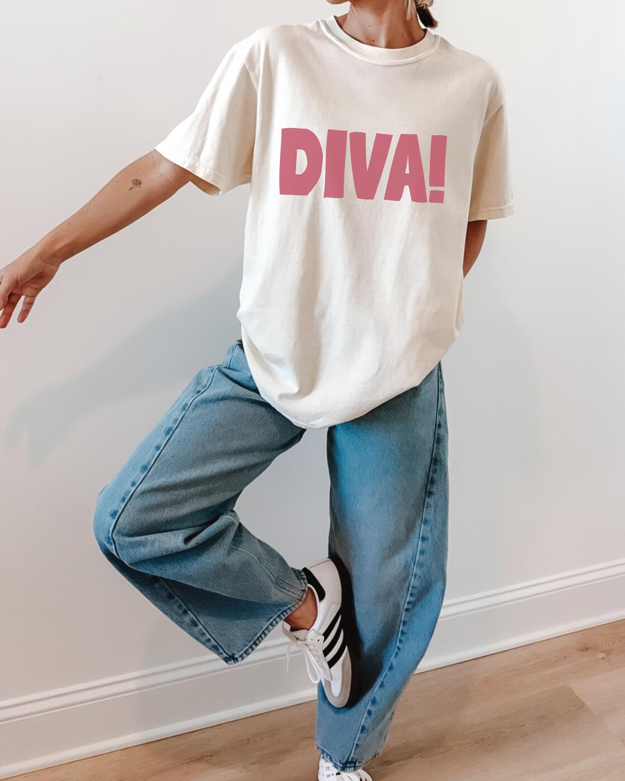 Comfort Colors Ivory "Diva!" Graphic T-Shirt | Relaxed Fit Cotton Tee