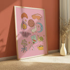 Pink Whimsical Doodle Print