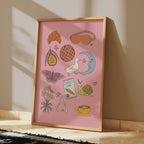 Pink Whimsical Doodle Print